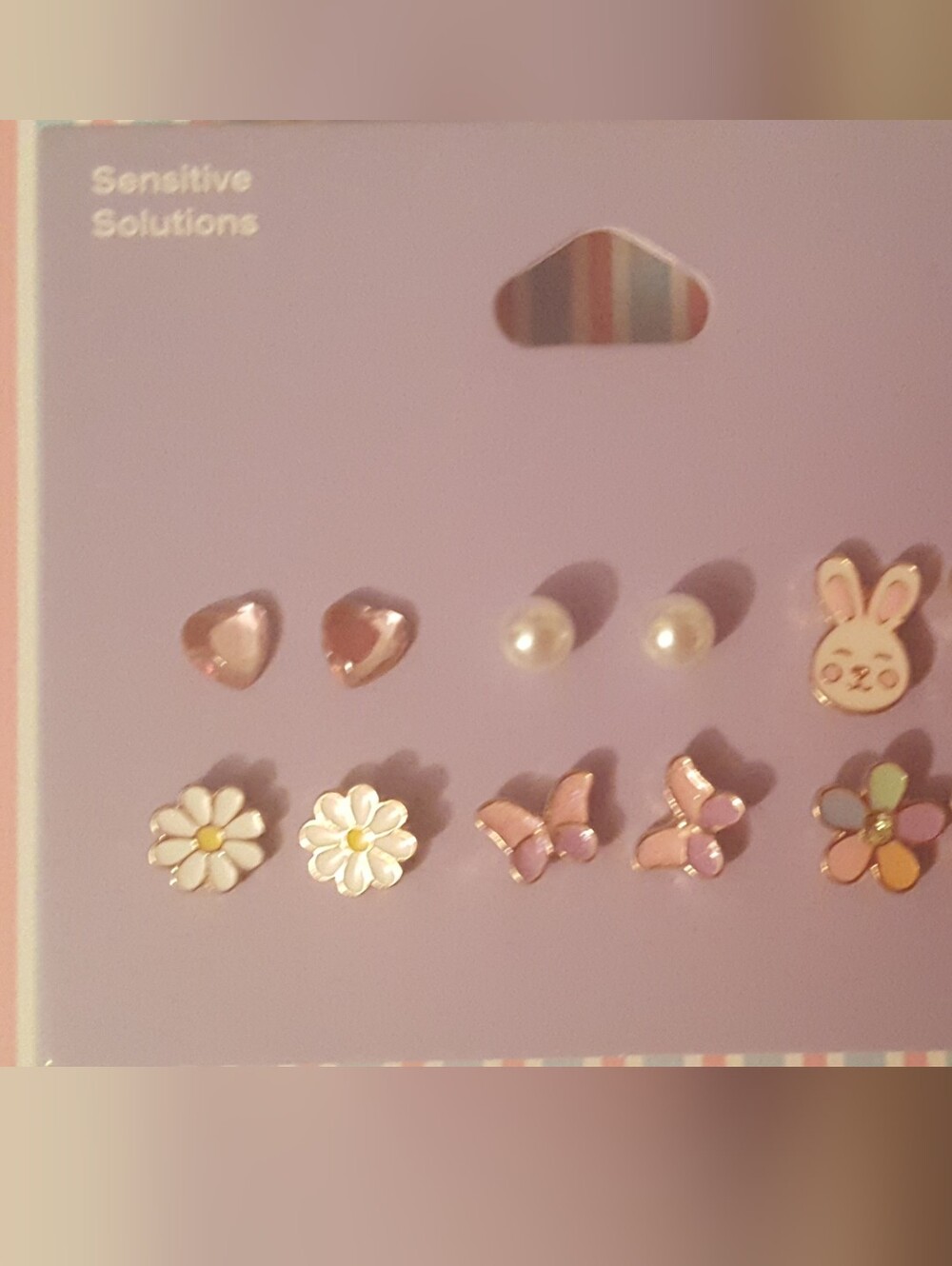 Claire's Kids Easter/Spring Pink Floral, Pearl & Bunny Earring Set